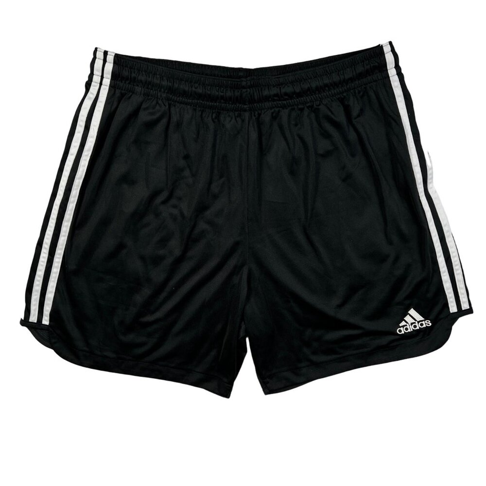 adidas Shorts Men's 3-Stripe Embroidered Pull-On  Athletic Black White XL